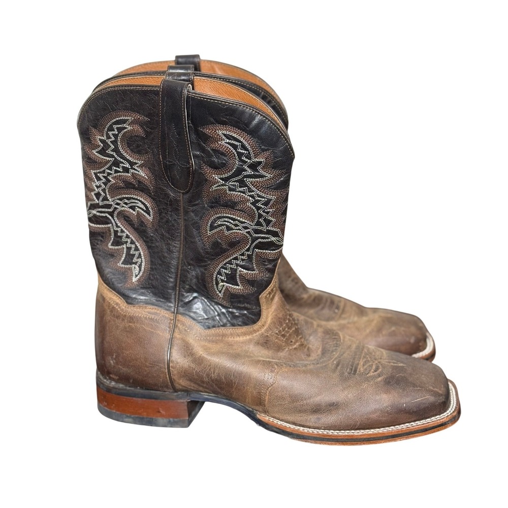 Dan Post Cowboy Boots Mens 15 EW Brown Black Franklin Square Toe DP2815